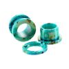 Hoisy Set of 2 Body Piercing Jewelry, 4G(5mm) Ear Gauge Stretching Kit Acrylic, Green Hoop with Dot Pattern Ear Gauges Tunnels Green view 1