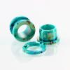 Hoisy Set of 2 Body Piercing Jewelry, 4G(5mm) Ear Gauge Stretching Kit Acrylic, Green Hoop with Dot Pattern Ear Gauges Tunnels Green view 2