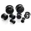Hoisy Body Piercing Jewelry 4 Pcs, 5/8 inch(16mm) Ear Gauge Stretching Kit Acrylic, Black and White Hoop Body Jewelry for Men Tunnels Black White view 2