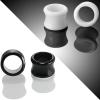 Hoisy Body Piercing Jewelry 4 Pcs, 5/8 inch(16mm) Ear Gauge Stretching Kit Acrylic, Black and White Hoop Body Jewelry for Men Tunnels Black White view 4