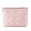 RSRSLEII Quilted Cotton Seashell Makeup bag, Travel Toiletry Bag, Pink view 1