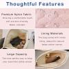 RSRSLEII Quilted Cotton Seashell Makeup bag, Travel Toiletry Bag, Pink view 3