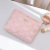 RSRSLEII Quilted Cotton Seashell Makeup bag, Travel Toiletry Bag, Pink view 4