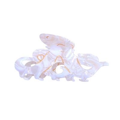 Funny Octopus Hair Clips,Cute Fish Hair Clip,Acrylic Sea Animal Claw Clips for Women,White