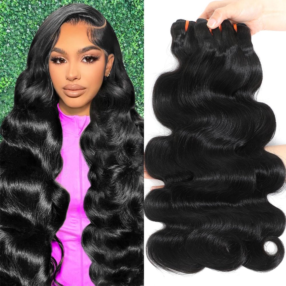 17A Body Wave Bundles Human Hair 20 22 24 Inch 100% Unprocessed Brazilian Virgin Hair 3 Bundles High Ratio Raw Bundles Human Hair, Retains Silky Soft After Multiple Washes,2 years Lifespan