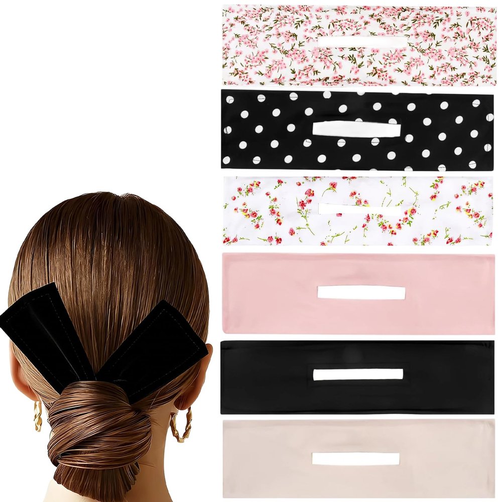 6 Pcs Bun Maker Hair Twister Set Flexible Hair Donut for Buns