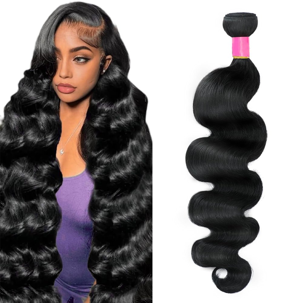 12A Human Hair Bundles 26 Inch Body Wave 100% Unprocessed Brazilian Virgin Hair 1 Bundles Human Hair Extensions Quick Weave Natural Black