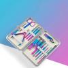 Gradient Color Patchwork Nail Clipper Set, Enhancement Tools, 15 piece view 3