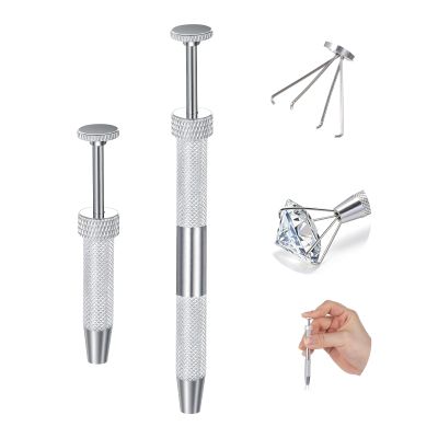 2PC Piercing Ball Grabber Tool for Changing Jewelry Stianless Steel Piercing Kit Anti Slip 4-Claw Pick Up Tool & Ball Holder for Body Jewelry