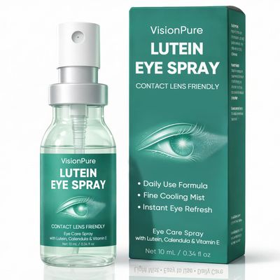 VisionPure Lutein Eye Spray, Gentle Eyelid Cleanser | Eye Formula with Calendula, Lutein, Vitamin E, 10 mL