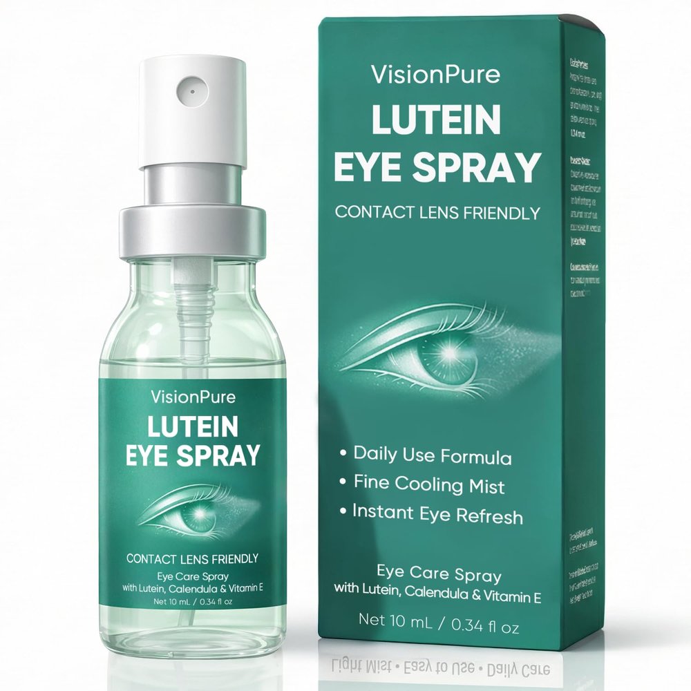 VisionPure Lutein Eye Spray, Gentle Eyelid Cleanser | Eye Formula with Calendula, Lutein, Vitamin E, 10 mL