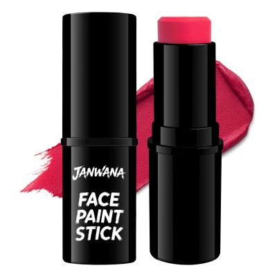Janwana Pink Face Body Paint Stick Oil Based Cream Waterproof Non-Toxic Face Painting for Halloween Softball Baseball Football Event Eye Black Skull Clown Cosplay SFX Makeup Costume Party