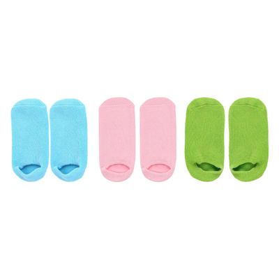 FUOYLOO Moisturizing Spa Socks 3 Pairs Non-Slip Cotton Blend Foot Care Socks for Dry Cracked Heels Household Foot Care and Beauty Salon Use