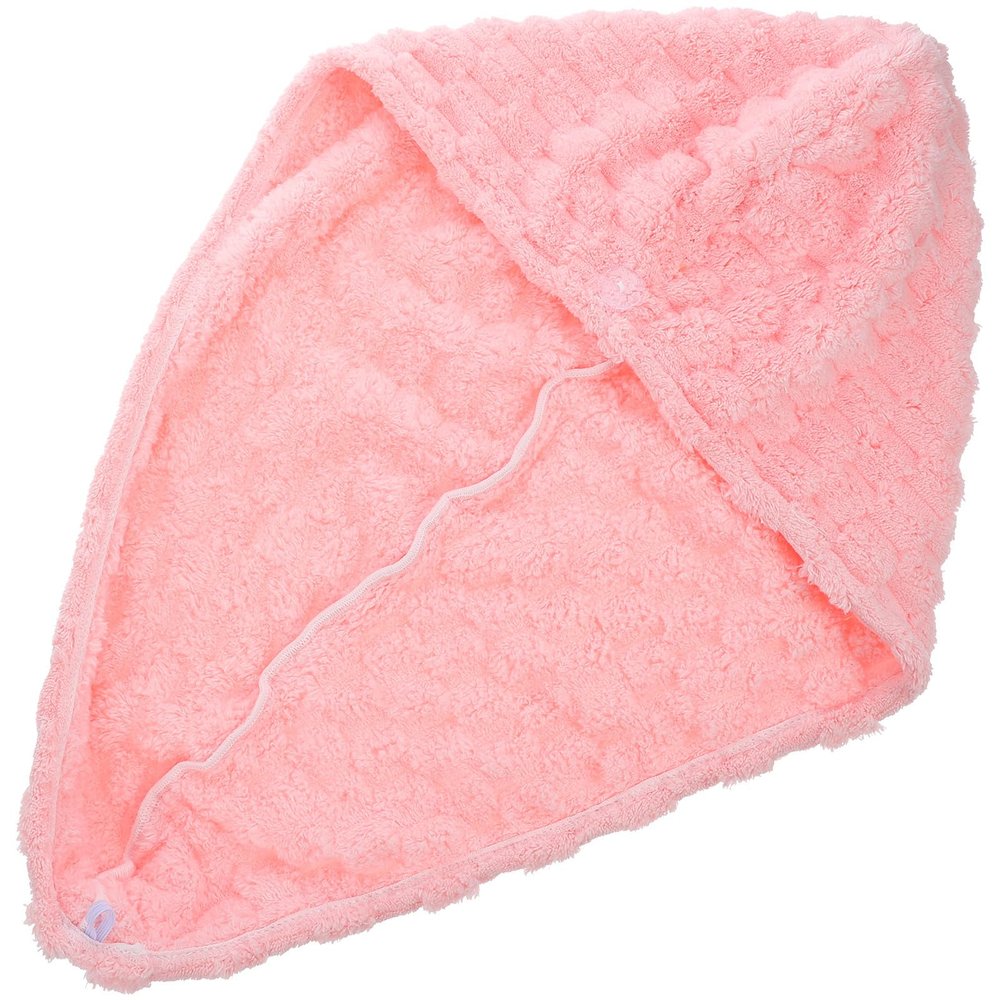 TIKODIDA Super Absorbent Hair Turban Towel Wrap for Women Thick Coral Fleece Hair Drying Cap Quick Dry Microfiber Head Wrap Pink