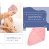 TIKODIDA Super Absorbent Hair Turban Towel Wrap for Women Thick Coral Fleece Hair Drying Cap Quick Dry Microfiber Head Wrap Pink view 3