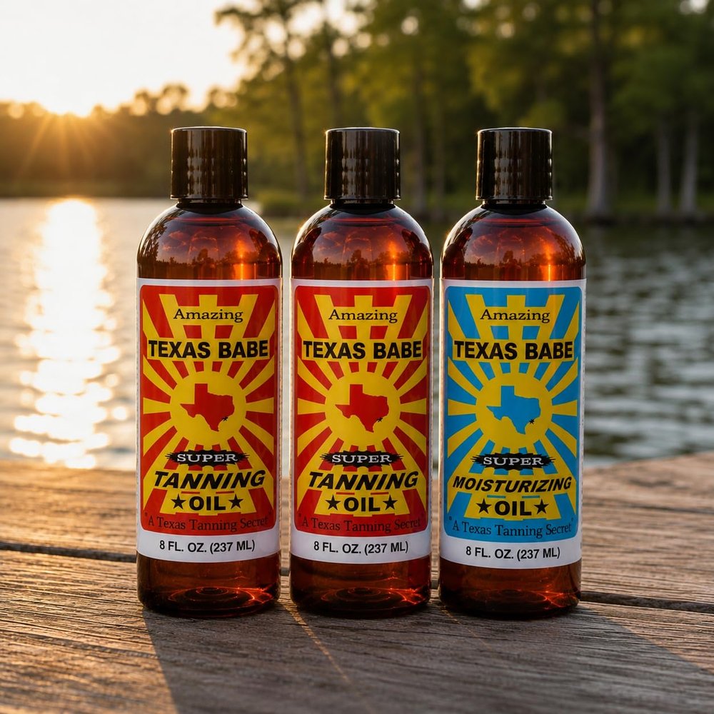 Texas Babe Tanning Oil & Moisturizing Oil 3 Pack 8 oz Each | Natural Oil Blend Sun Care Duo | Made in Texas
