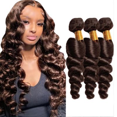 300g Chocolate Brown Loose Wave Bundles Human Hair #4 Loose Wave Bundles 22 24 26 Inch Unprocessed Virgin Brown Loose Wave Bundle Hair Extensions