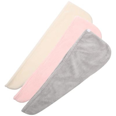 UKCOCO 3pcs Coral Fleece Double-Layer Hair Drying Towels Fast Drying Hair Wraps for Women Thick Water-Absorption Head Towels for Shower Use Comfortable Quick-Drying Set
