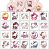 20pcs Cartoon Hello Cat Kitty Temporary Tattoos Birthday Themed Party Supplies Decoration Favors Cartoon Cute Waterproof Sticker for Home Activity Rewards (KT) view 3