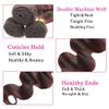 P1B/99J Black Mixed With Burgundy Body Wave Hair Bundles 26 28 30 Inch 300g view 2