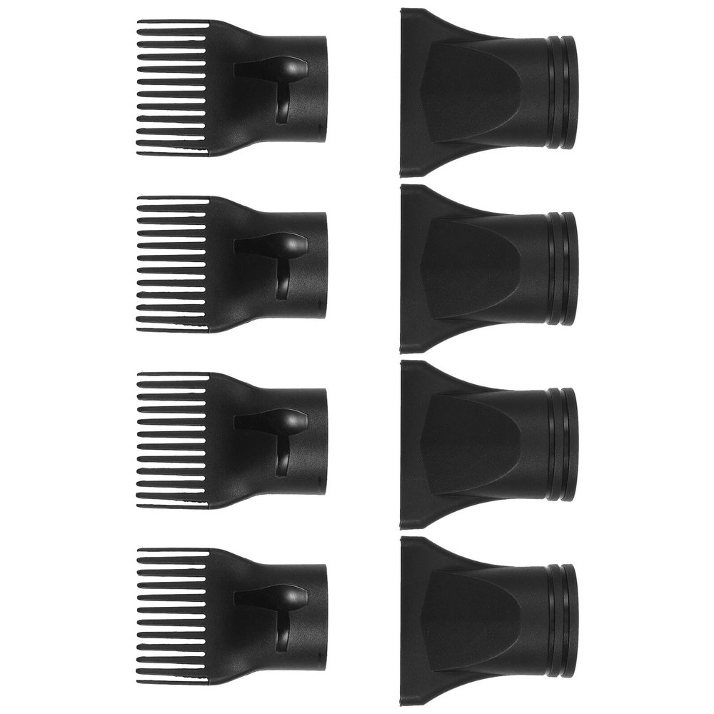 CATIEBYE 8pcs Universal Hair Dryer Attachment Set with Concentrator Nozzles and Comb Nozzles, Plastic Styling Tips for Salon and Home Hair Dryers