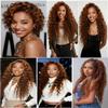XYLVENO Color #30 Bundles Human Hair Light Brown Kinky Curly 3 Bundles 300 Gram 24 26 28 Inch Brazilian Virgin Remy Hair Extensions Double Weft Color #30 Kinky Curly Bundle Hair Weave Silky And Soft view 2