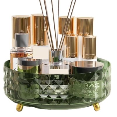 BIOMICE Display Box Makeup Organizer, 360 Rotating Perfume Skincare Lotion Spinning Cosmetics Storage Cosmetic Storage(Green)