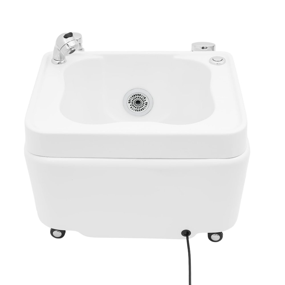 JINHZIXIU Foot Bath with Colorful Lamp & Wheels Electric Foot Spa Tub Acrylic Massage Foot Bath with Pulled Out Hand Shower, Hot & Cold Water Function for Hotel, Foot Bath Club