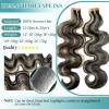 Human Hair Tape in Extensions 1BP613 Natural Black Highlight 613 Blonde 20Pcs 30G Invisible Seamless 14 Inch Skin Weft Body Wave Tape ins Extensions Human Hair for Women Wedding Soft Remy Hair view 2