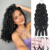 Burmese Curly Crochet Human Hair for Black Women 22 Inch Pre Separated Invisible Feather Crochet Human Hair Extensions 40 Strands 50g Black view 1