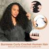 Burmese Curly Crochet Human Hair for Black Women 22 Inch Pre Separated Invisible Feather Crochet Human Hair Extensions 40 Strands 50g Black view 4