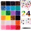24000Pcs Bedazzling Kit, 24 Colors Resin Jelly Rhinestones Gems Set for Bedazzling, 3mm Multi Color Flatback Rhinestones with Tweezers and Pickup Pen for Crafting Nail Diamond Art Cloth Shoes view 1
