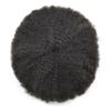 FNY HAIR Kinky Curly Afro Toupee for Black Men Real Human Hair Replacement System Poly Fine Mono Human Hair Unit African American Mens Wig Hairpiece #1 Jet Black 7X9 6MM view 4