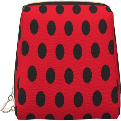 Water-resistant Large Travel Makeup Bag - Stylish Ladybug Print Pvc Leather Cosmetic Pouch With Zipper For Women - Portable Toiletry Organizer For Skincare & Makeup