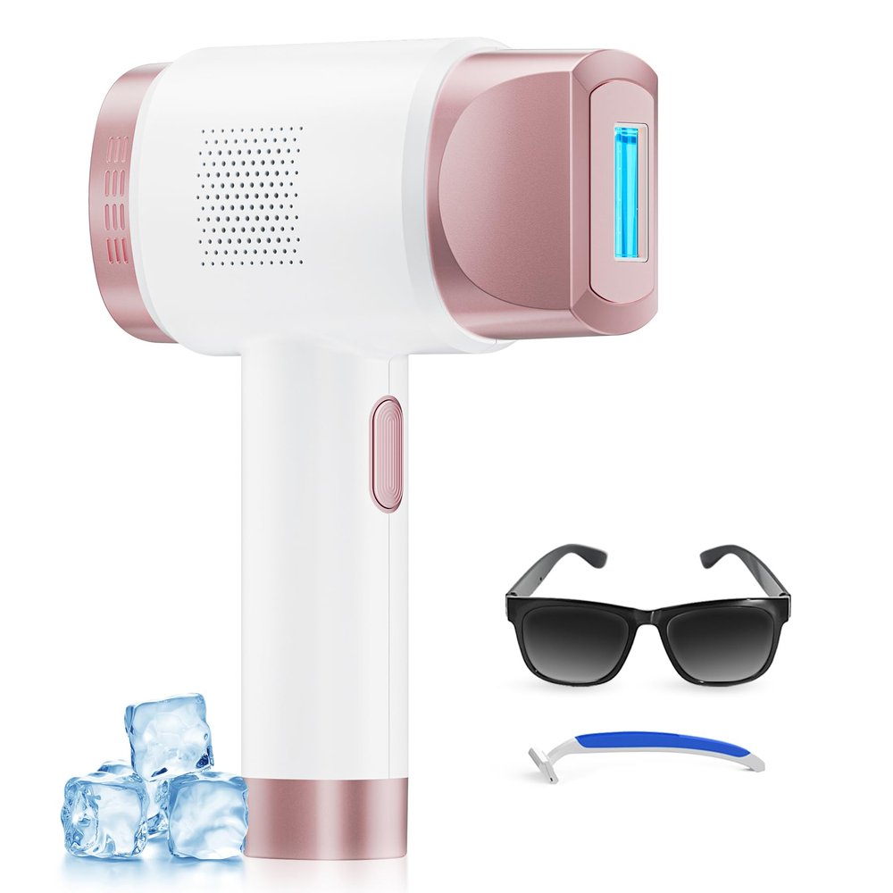 ZAIRUZ IPL Laser Hair Removal for Women and Men, Hair Removal with Ice-Cooling for Nearly Painless and Long-Lasting Result At-Home Permanent Hair Removal Device 999900 Flashes for Whole Body Use