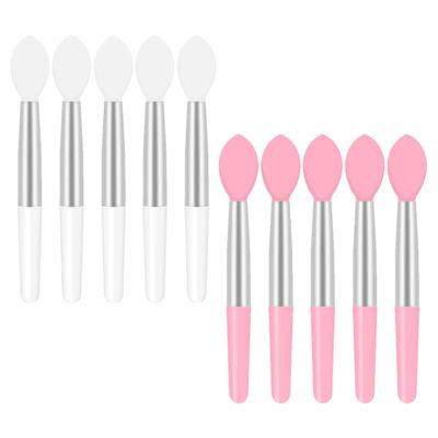 Cabilock 10pcs Disposable Silicone Mini Lipstick Applicator Brushes Portable Soft Head Lip Makeup Tools for Travel and Daily Use