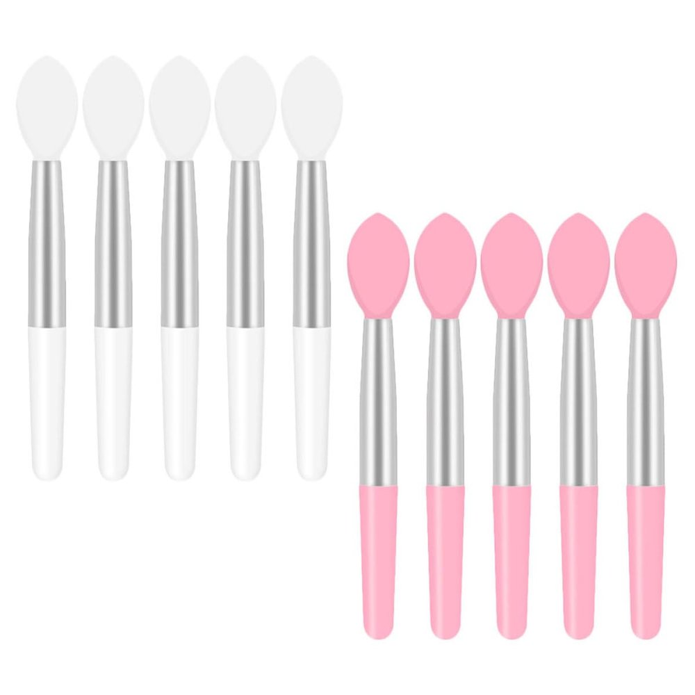 Cabilock 10pcs Disposable Silicone Mini Lipstick Applicator Brushes Portable Soft Head Lip Makeup Tools for Travel and Daily Use