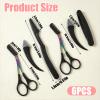 Classicseali 2Pcs Eyebrow Trimming Scissors,Eyebrow Trimmer Scissors, Brow Scissor with Comb, with 4 eyebrows trimmers,Comb Head Detachable, Hair Removal Beauty Accessories for Men Women, Black view 2