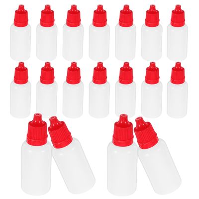 OKUMEYR 50pcs 20ml Plastic Travel Dropper Bottles with Colored Caps, Refillable Leakproof Squeeze Eye Liquid and Essential Oil Containers for Travel and Sample Storage