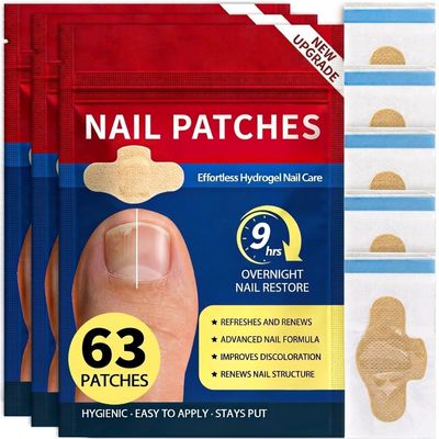 3 Pack Nail Patches, 63 Pcs Self-Adhesive Toenail Care Stickers