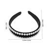 DIYEAH Double Row Pearl Velvet Hairband for Women, Soft Hair Styling Accessory, Headband for Face Washing and Party Wear view 2