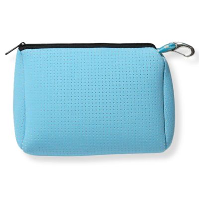 POPUPS Brand Large Makeup Bag with Zipper - Neoprene Machine Washable Travel Toiletry Cosmetic Organizer Pouch for Women (Powder Blue)