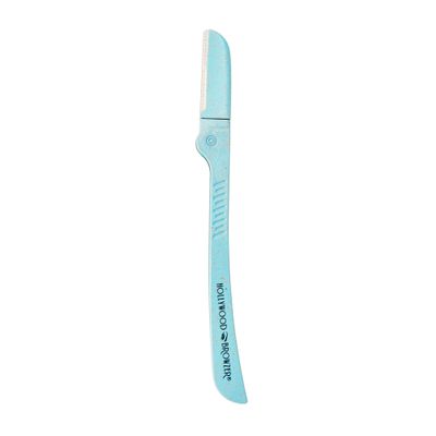 Hollywood Browzer Hair Removal and Dermaplaner - Eyebrow Razor for Women - Removes Peach Fuzz - Travel Size Eyebrow Grooming Kit - Aquamarine - 1 pc
