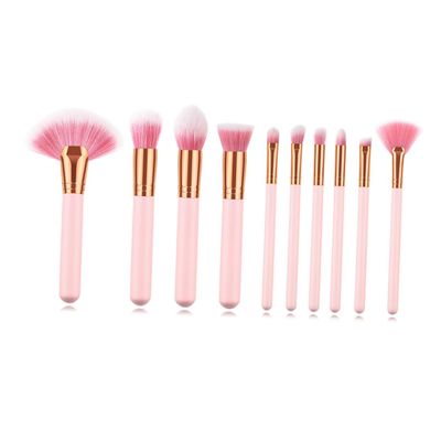 LABRIMP 2pcs Wooden Handle Nylon Bristle Fan Makeup Brush Set for Powder Highlighting Blush Application Professional Cosmetics Brushes for Women