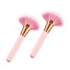 LABRIMP 2pcs Wooden Handle Nylon Bristle Fan Makeup Brush Set for Powder Highlighting Blush Application Professional Cosmetics Brushes for Women view 3