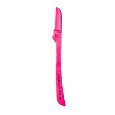 Hollywood Browzer Hair Removal and Dermaplaner - Eyebrow Razor for Women - Removes Peach Fuzz - Travel Size Eyebrow Grooming Kit - Pink - 1 pc