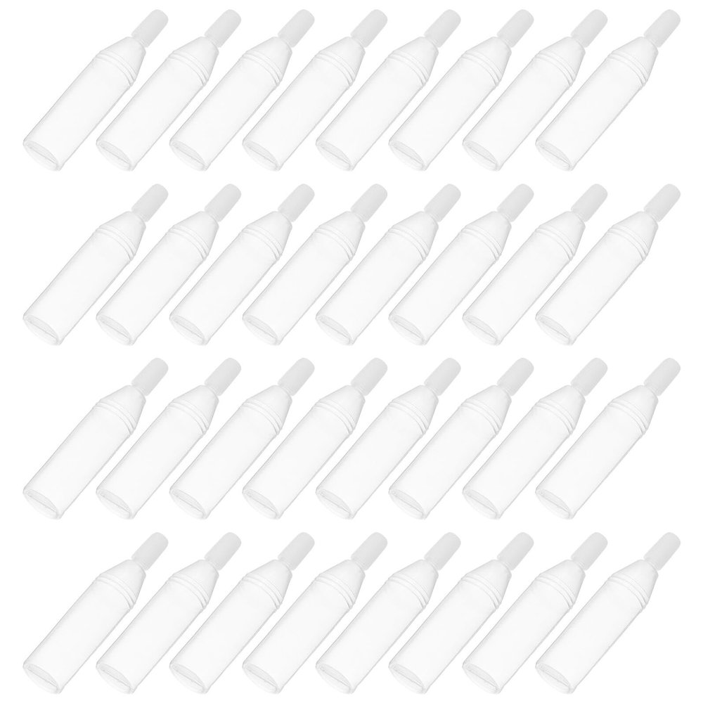 SOESFOUFU 100pcs 10ml White Cap Plastic Dropper Bottles for Essential Oils and Liquids, Refillable Squeeze Empty Bottles for Travel, Home, and Office Use