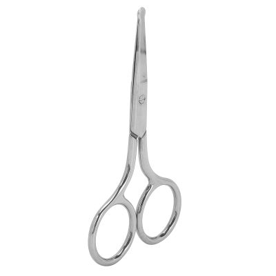 NinthAvenue Basics Nose Hair Scissors Stainless Steel Round Tip Design for Eyebrows Beard Moustache, Safe Trim, for Men Women (MJ-WB090)