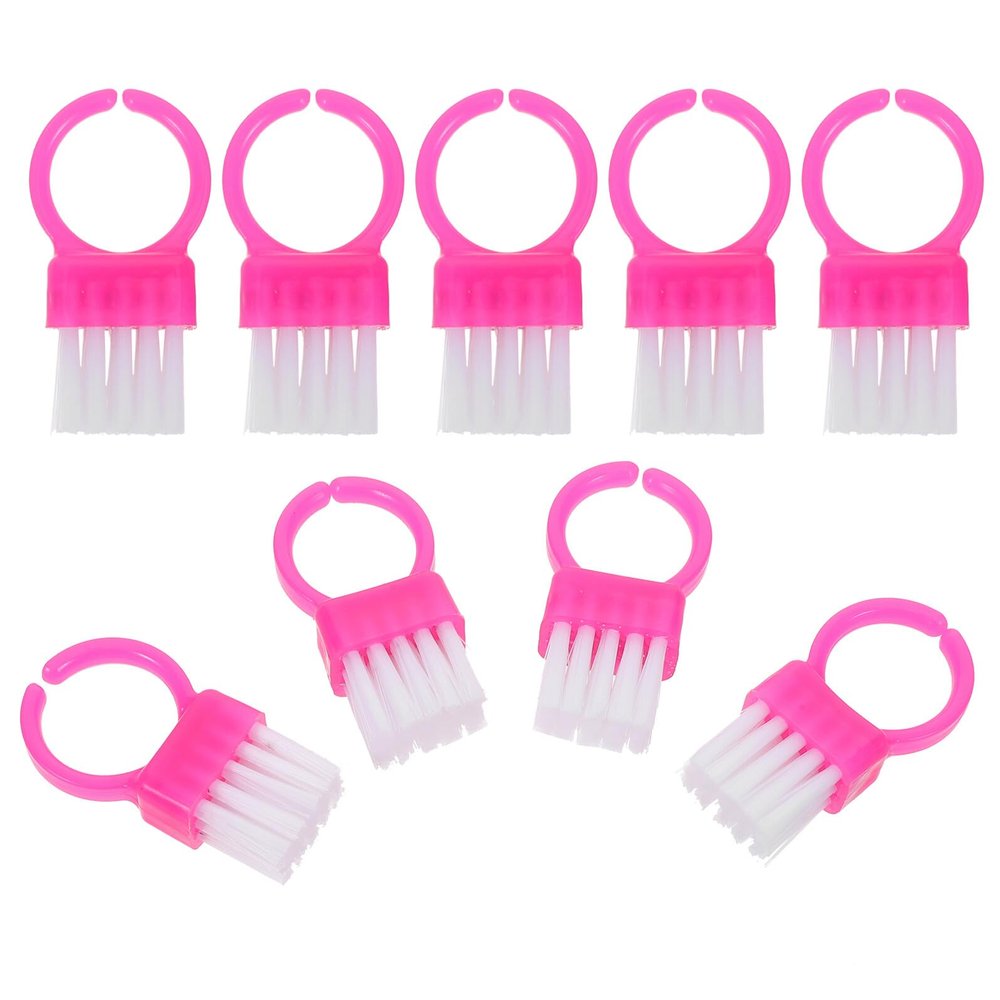jojofuny 100pcs Pink Nail Cleaning Brushes Hard Bristle Scrubbing Nail Brush for Fingernail Manicure Cleaning Tools for Women and Men