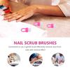 jojofuny 100pcs Pink Nail Cleaning Brushes Hard Bristle Scrubbing Nail Brush for Fingernail Manicure Cleaning Tools for Women and Men view 3